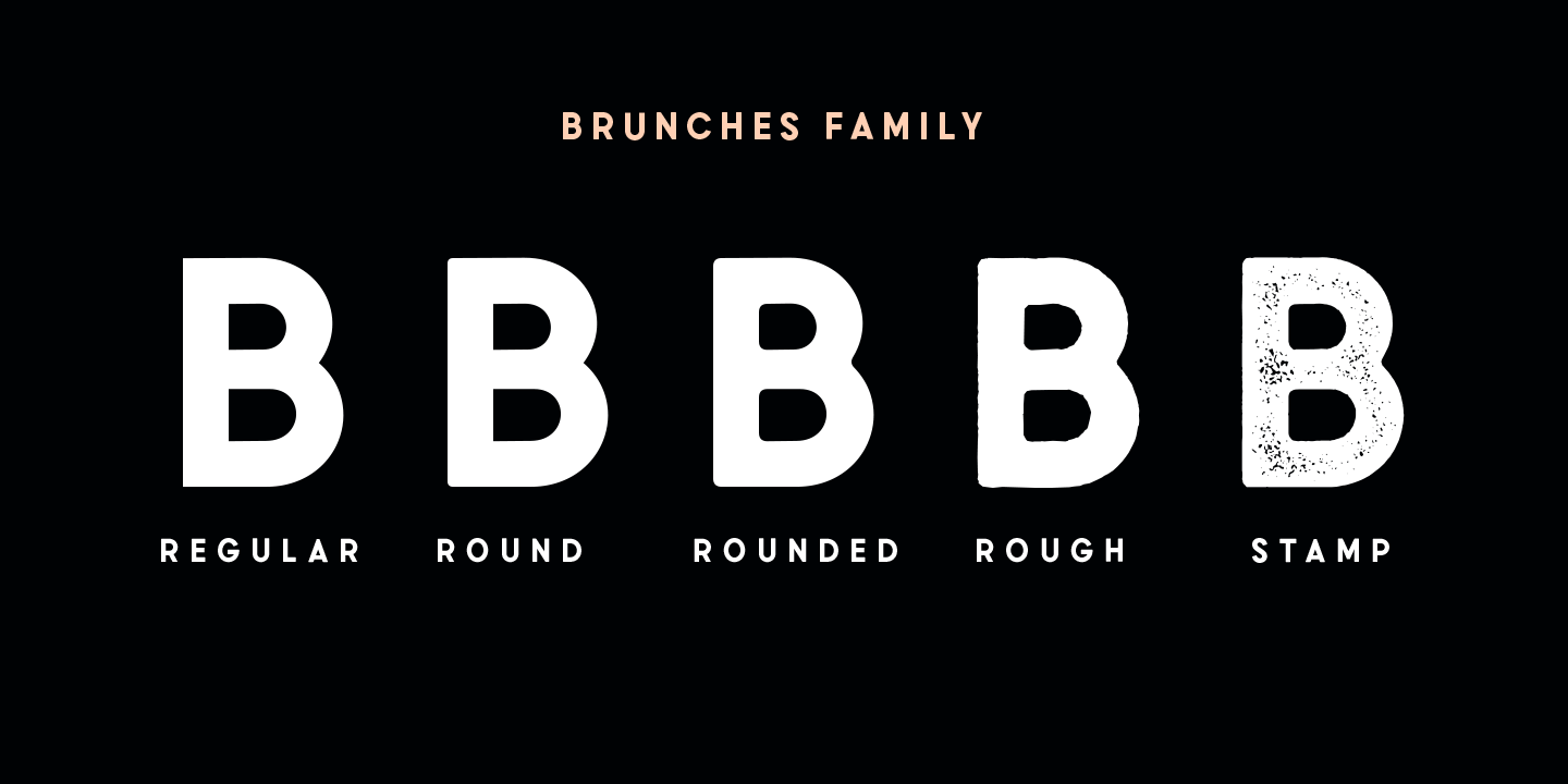 Ejemplo de fuente Brunches Rounded